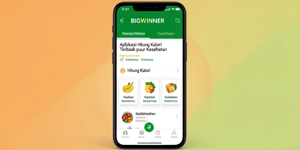 Antarmuka aplikasi BIGWINNER dengan fitur Hitung Kalori yang intuitif.