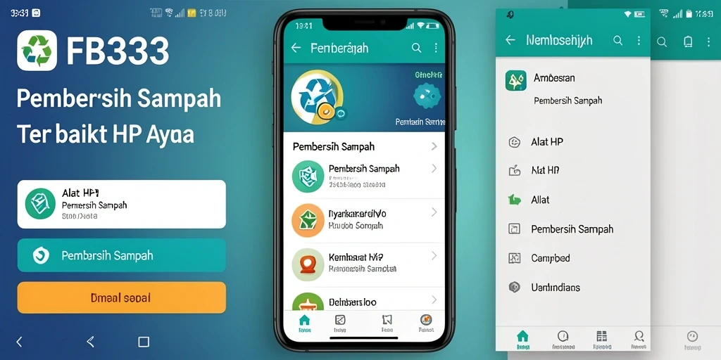 Antarmuka FB333 yang user-friendly saat membersihkan sampah ponsel.