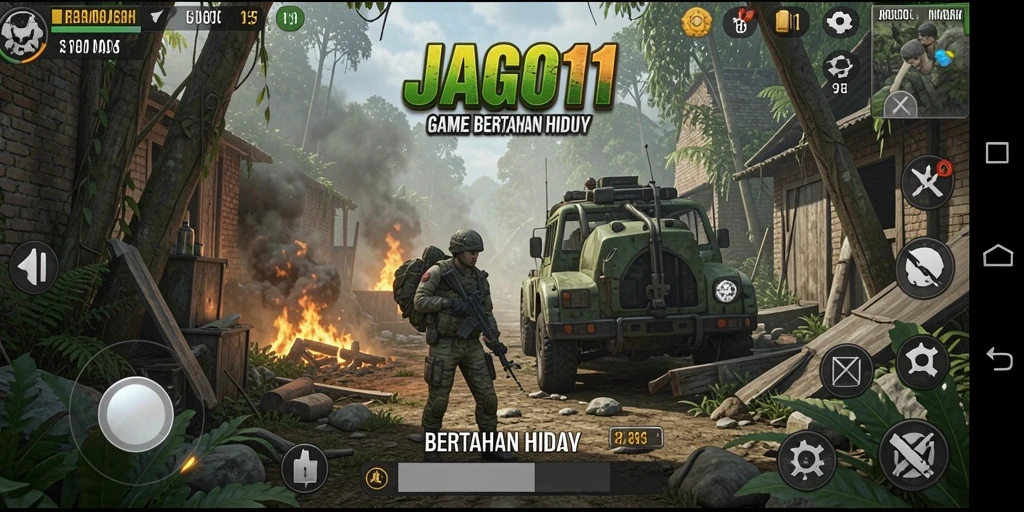 Tampilan antarmuka JAGO11 menampilkan lingkungan Bertahan Hidup yang menawan.