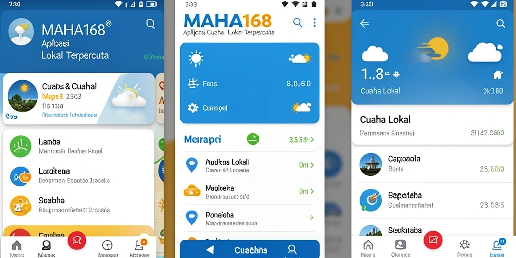 Tampilan antarmuka MAHA168 untuk informasi cuaca lokal yang akurat.