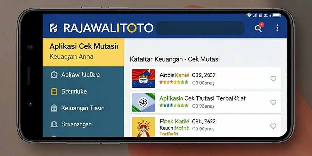 Antarmuka aplikasi RAJAWALITOTO menampilkan fungsi Cek Mutasi yang jelas dan informatif.