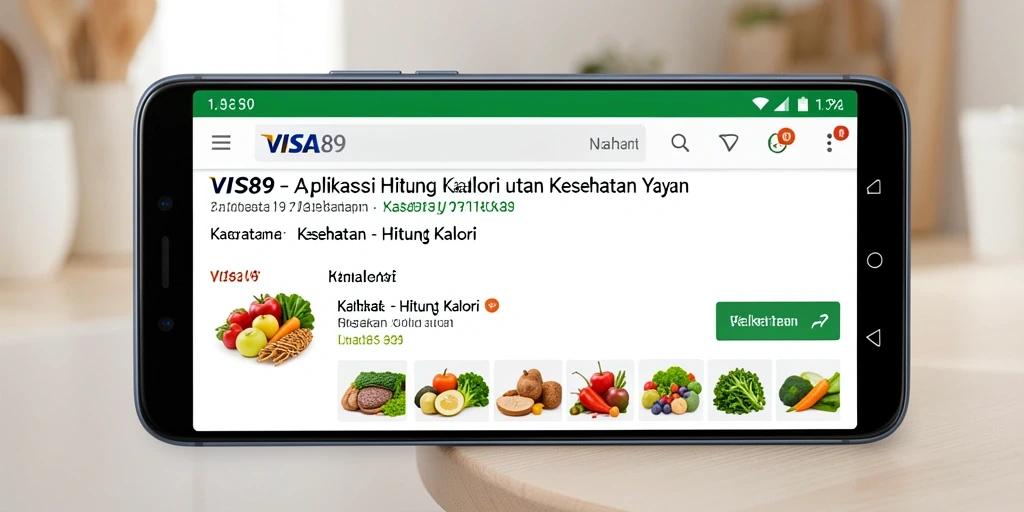 Antarmuka aplikasi VISA89 yang user-friendly untuk menghitung kalori.