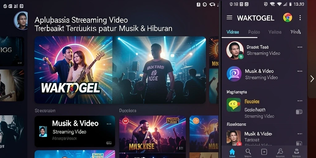 Antarmuka WAKTOGEL yang modern dan intuitif untuk pengalaman Streaming Video.